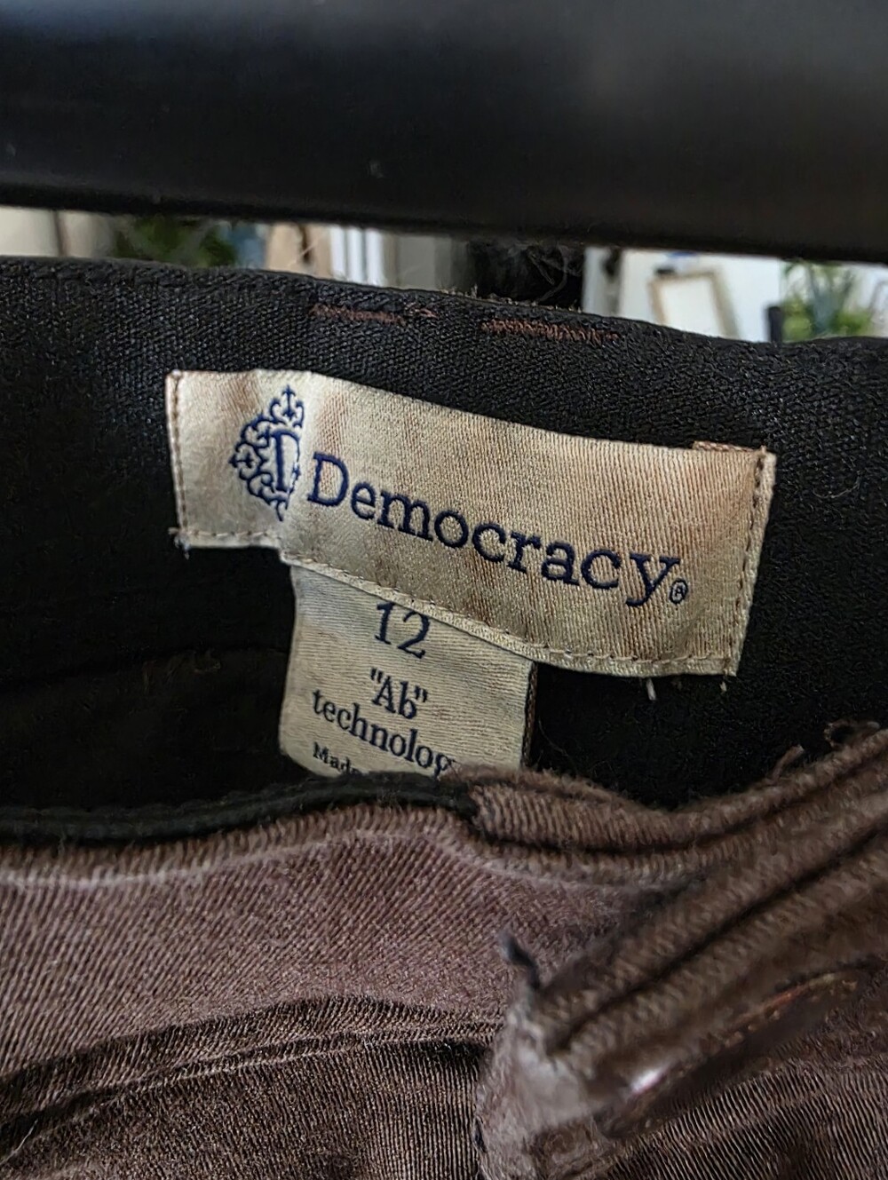 Democracy Brown Pants - Visible Brand Label